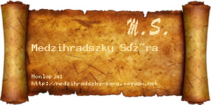 Medzihradszky Sára névjegykártya
