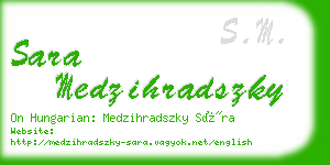 sara medzihradszky business card